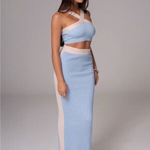 JLUXLABEL Blue Maxi Pencil Skirt for Night Out